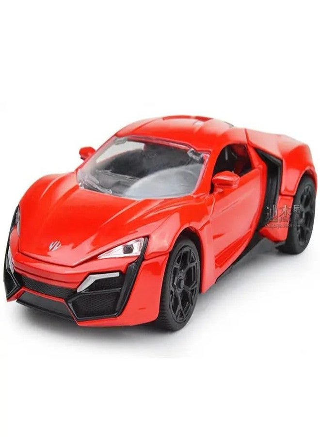 TONIRY Exclusive Alloy Metal Pull Back Die-cast Car 1:32 Scale Model with Sound Light Mini Auto Toy for Kids Metal Model Toy Car with Sound and Light [New Version] (LYKAN Hyper Sport-Assorted Colour) - Image 2